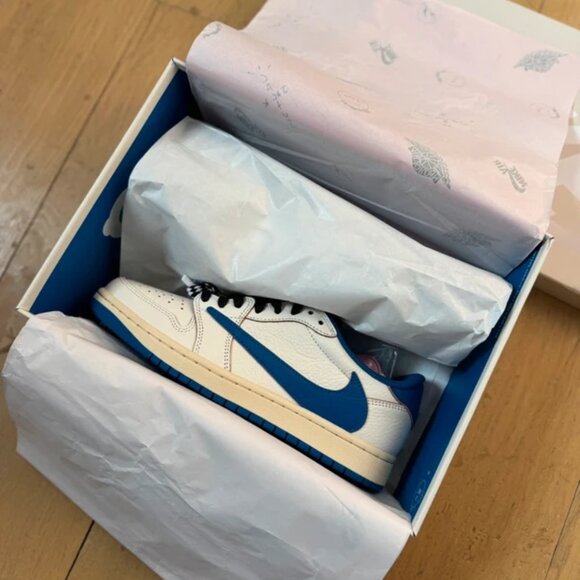 Jordan Other - Jordan 1 Retro Low OG SP Fragment x Travis Scott Sail Military Blue